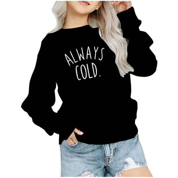 KBKYBUYZ Toddler Long Sleeve Shirts Girls Crewneck Oversized Sweatshirt Kids Fashion Long Sleeve Pullover Tops 1-12 Years On Sale