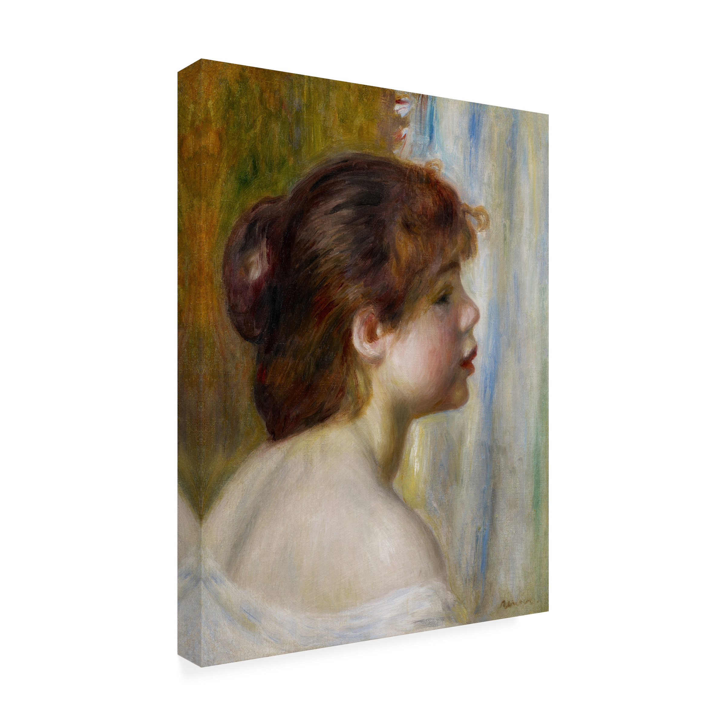 Trademark Fine Art "Head of a Young Woman" Canvas Art by Pierre-Auguste Renoir