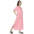 thumbnail image 3 of Inkmeso Solid Long Nightgown For Womens V-Neck Loungewear Casual Sleep Dress With Pockets, 3 of 7