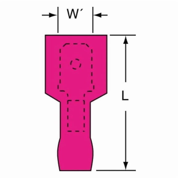 3m Male Disconnect, Red, 22-18AWG, PK25 MTI18-250Q