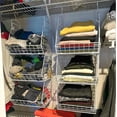 thumbnail image 2 of Huxidaja 3-Tier Hanging Closet Organizer, Stackable Heavy-Duty Wire Baskets with Hooks, White, 2 of 9