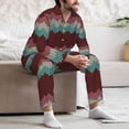 thumbnail image 7 of Cauagu fall leaf Element Print Men's Long-Sleeve Pajama Set,Soft Button-Front 2Pjs for Men Long Sleeve Men’s Sleepwear-Large, 7 of 7