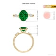 thumbnail image 5 of ANGARA Lab Grown 2.25 Ct Nature Inspired Oval Emerald Engagement Ring for Women in 14K Yellow Gold (Size-10x8mm) | May Birthstone, Anniversary, Jewelry Gift for Women | Lab-Grown Emerald Ring, 5 of 8