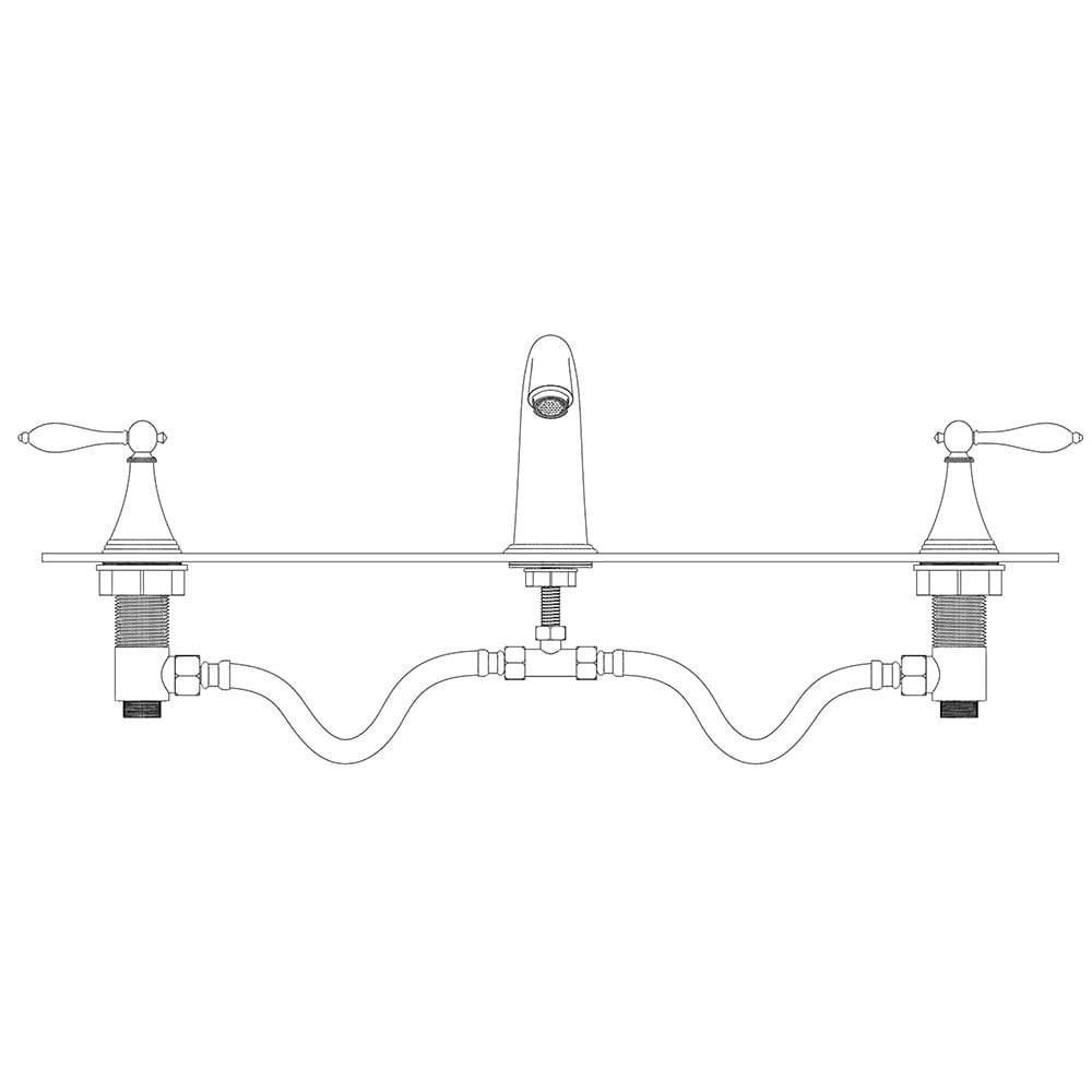 Aquaterior 3 Hole Bathroom Faucet Widespread Taps for Undermount Sink Chrome