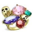 thumbnail image 1 of IP Gold Ion Plating Stainless Steel Ring with AAA Grade CZ, Multi Color - Size 10, 1 of 1