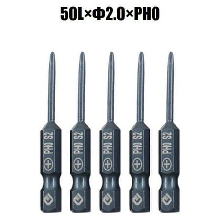 

5 Pcs 50mm Blue Magnetic Cross Screwdriver Bits Set Electric Screwdriver PH0 PH2