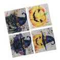 thumbnail image 4 of Fundas de almohada de Halloween Patrón de calabaza Cierre con cremallera Material de lino Lavado con agua fría Funda de almohada para decoraciones 4 Paquete combinado 01, 4 of 5