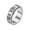 Silver, variant on Men's Women's Stainless Steel Matte Roman Numerals Rotatable Ring Black Size 8