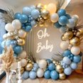 thumbnail image 2 of Kit de arco de guirnalda de globos dorados y azules burdeos para niños, decoración para fiestas de cumpleaños, baby shower, suministros para bodas, decoración con globos de látex, 2 of 5