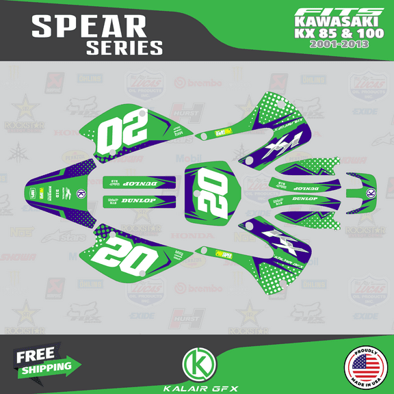 Kalair GFX Graphics Kit for Kawasaki KX85 (2001-2013) Spear Series