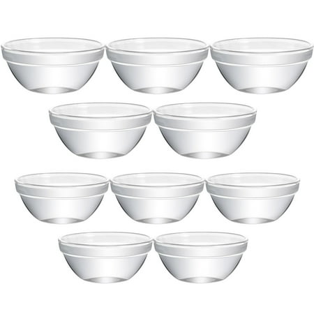 

10Pcs Glass Bowls Decorative Glass Fruit Ice Cream Bowl Pudding Bowls Appetizer Container