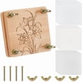 thumbnail image 1 of Kit de prensa de flores, kit de prensado de plantas de hojas de madera de 8 capas con herramientas, pequeña prensa botánica para manualidades florales, 2,99 x 2,97 x 0,33 pulgadas, 1 of 6