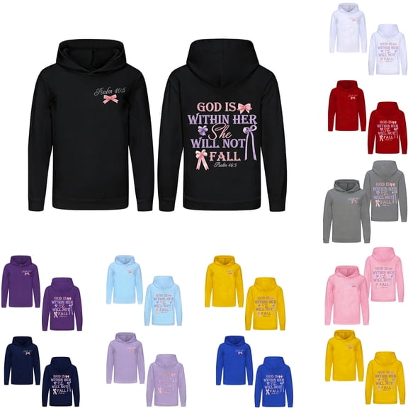 Kids Pullover Hoodie Cozy Casual Sweatshirt Black 3 Y-4 Y