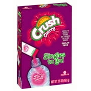 Crush Singles To Go! Drink Mix, Cherry, 0.55 Oz, 6 Ct