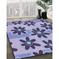 thumbnail image 3 of Ahgly Company Machine Washable Indoor Round Transitional Deep Periwinkle Purple Area Rugs, 4' Round, 3 of 7