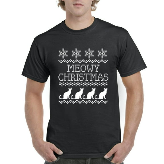 MmF - Men's T-Shirt Short Sleeve - Christmas Kitten Meowy