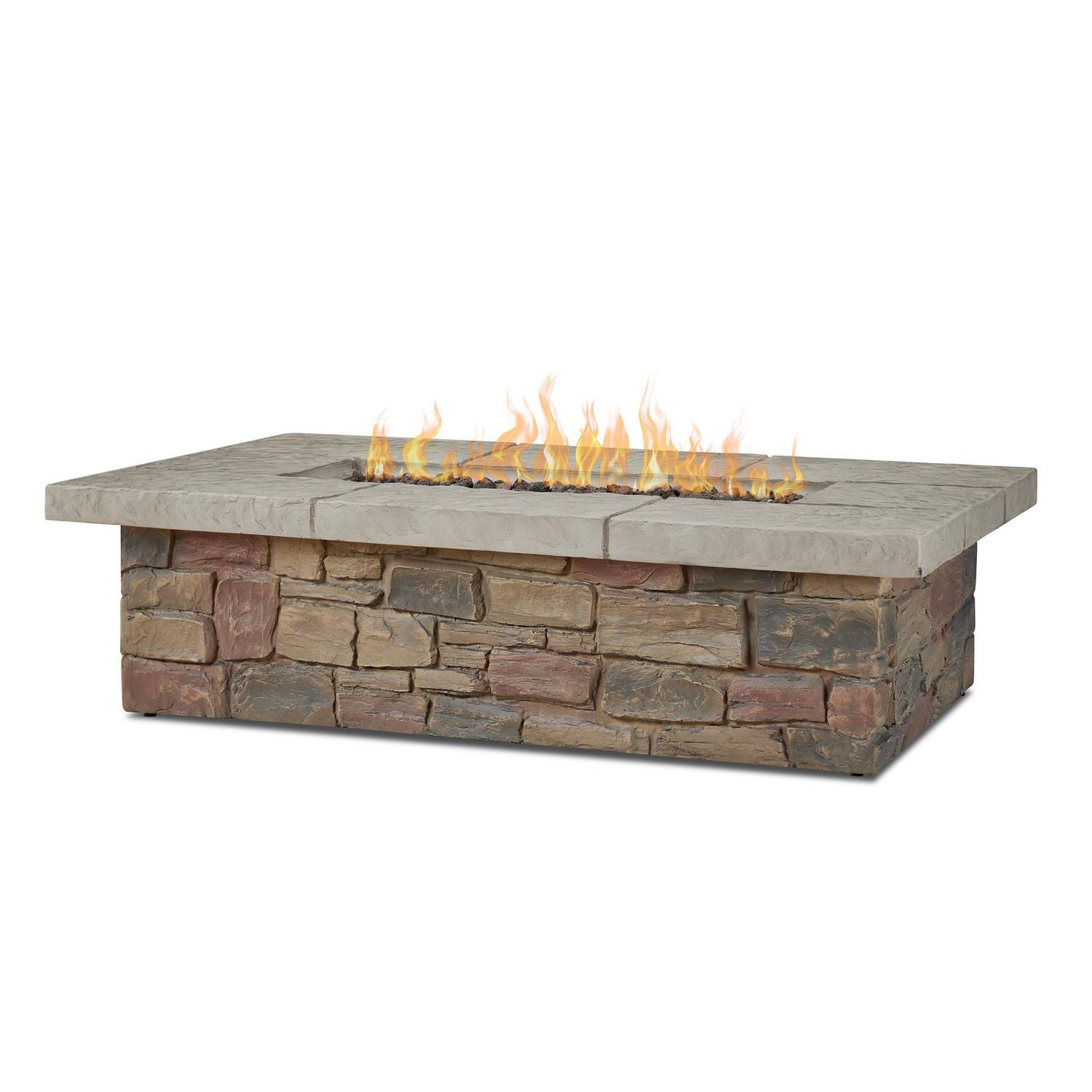Sedona 52 in. Rectangle Propane Fire Table in Buff with Natural Gas Conversion kit