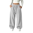 thumbnail image 3 of Efsteb Baggy Sweatpants Boys Straight Wide Leg Joggers Drawstring Elastic Waist Athletic Sweat Pant Casual School Uniform Pants (Gray,5-6 Years), 3 of 8