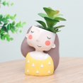thumbnail image 3 of Planta suculenta Lovely Antique Ceramic Cartoon Flower Maceta para plantas suculentas Mini Decoraciones de paisaje JFHHH pequeña, 3 of 5