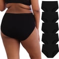 thumbnail image 1 of Calzoncillos de cintura alta de algodón de talla grande de Underwear INNERSY, paquete de 5, 1 of 6