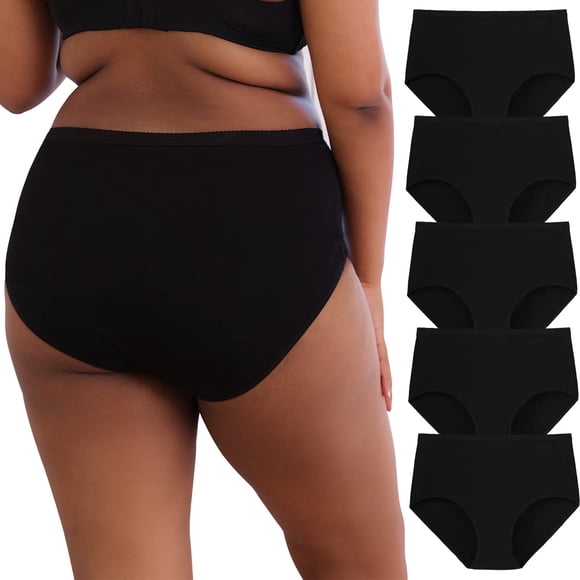 Calzoncillos de cintura alta de algodón de talla grande de Underwear INNERSY, paquete de 5