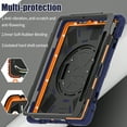 thumbnail image 5 of Case for iPad Pro 11" 2024 M4 5th Geneartion A2836/A2837/A3006, Kids Friendly Rugged Cover Built-in 360° Rotatable Stand-Hand/Shoulder Strap/Pencil Holder for iPad Pro 11" 2024, Navyblue, 5 of 11
