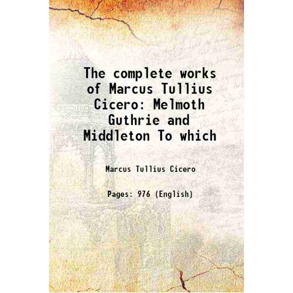 The Life Of M. Tullius Cicero 1837 [Hardcover]