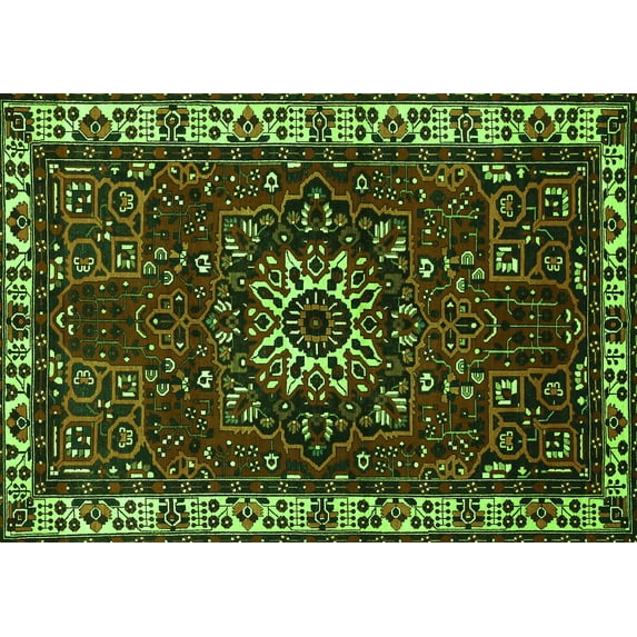 Ahgly Company Indoor Rectangle Persian Green Traditional Area Rugs, 4' x 6'