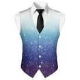 thumbnail image 5 of Yuyamidu Christmas Men's Casual Business Vests Lightweight Waistcoat with Adjustable Back Strap Blue Snowflake Slim Fit Suit Vest for Men Size S, 5 of 7