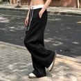 thumbnail image 5 of Straight Leg Sweatpants for Women Drawstring Pocket Elastic Waist Casual Sports Fitness Travel Lounge Pants, 5 of 5