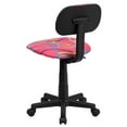 thumbnail image 3 of Chaise de bureau pivotante rose à imprimé tourbillon multicolore, 3 of 4