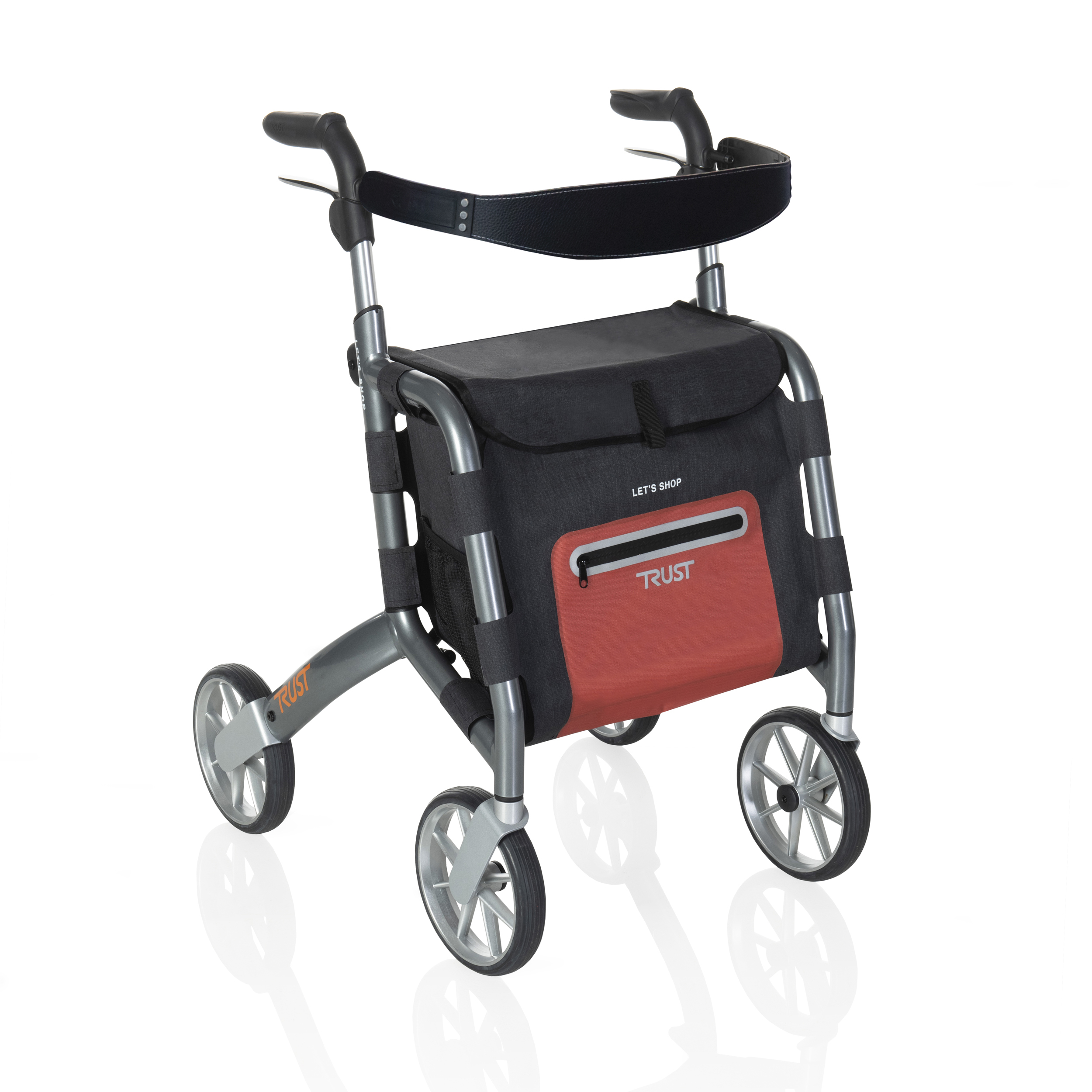 Stander Let’s Shop Rollator, Lightweight Four Wheel Euro Style Shopping