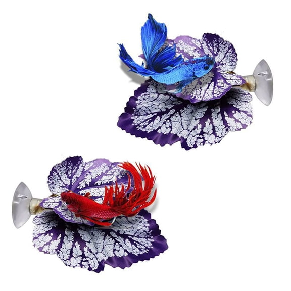 sunsanly Betta Fish Leaf Pad Aquarium Decor Stress Relief Privacy Enhancing Realistic Resting Bed Hammock Simulating Habitat Easy to Clean High Simulation Fish Tank Decoration