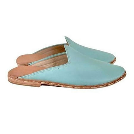 

Wear Sierra Handmade Genuine Leather Slippers (Soft Blue 6-6.5)