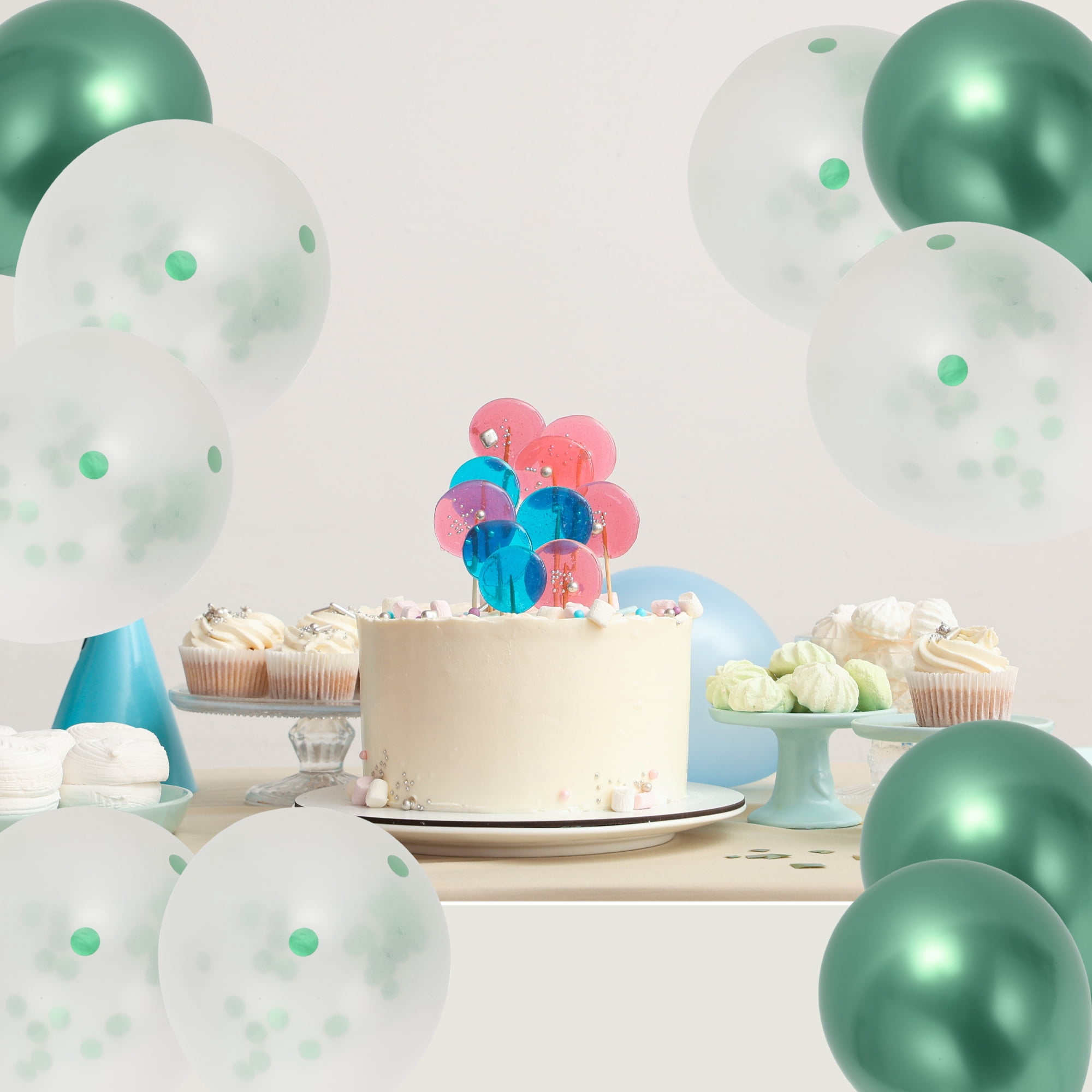 Unique Bargains 10Pcs Latex Party 12 Inch Round Helium Balloons Green