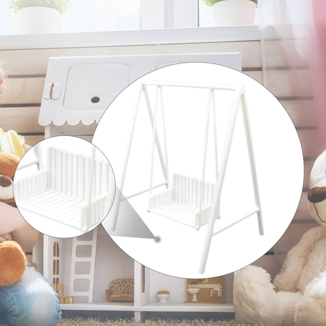 Swing de porche en miniatura 1: 12 con soporte de muebles en miniatura DIY ACCS MINI JARDÍN