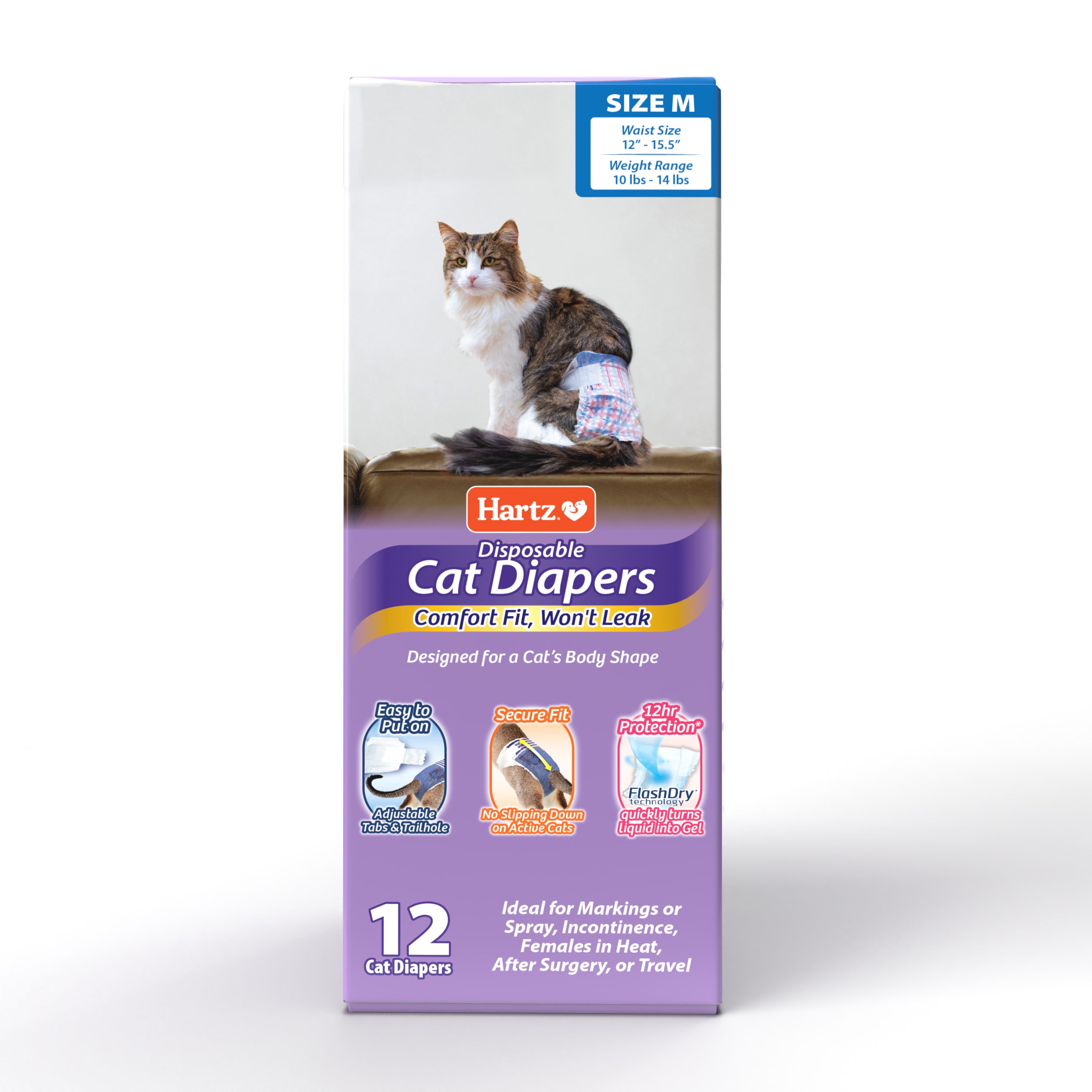 Hartz Disposable Cat Diapers With Secure And Comfortable Fit For Leak