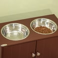 thumbnail image 2 of Pawhut Large Elevated Dog Bowls with Storage Cabinet Containing Large 44L Capacity,Raised Dog Bowl Stand Pet Food Bowl Dog Feeding Station,Brown,Brown Mdf Pet Supplies Pet Beds Furniture, 2 of 10
