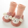 thumbnail image 2 of Xmyrz Toddler Girl Socks Baby Socks Indoor Animals Print Adorable Slipper Shoes Antislip Socks Booties Collar Kids Socks, 2 of 5