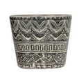 thumbnail image 3 of CC Home Furnishings Set of 3 White and Black Tribal Motifs Planters 5.5", 3 of 8