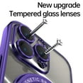 thumbnail image 7 of Compatible with iPhone 15 Plus Case with Rotating Magnetic Ring Stand, [Compatible with MagSafe] [Full Camera Lens Protector] Plating Clear Slim Phone Case for iPhone 15 Plus, Darkpurple, 7 of 7