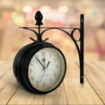 thumbnail image 6 of Antique Double Sided Wall Mount Metal Frame Station Clock Garden Vintage Retro Home Decor, 6 of 12