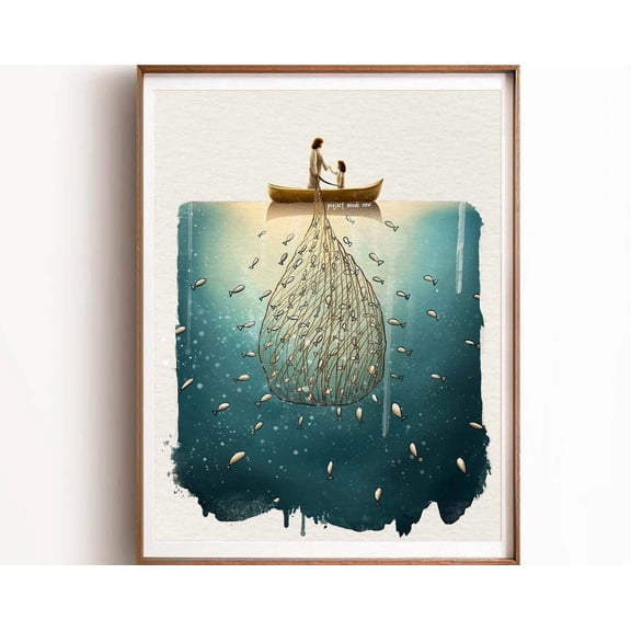 Jireh Christian, Christ Painting Art, Bible Art, Faith Art Christian Gift Wall Art, Modern Wall Decor, 8x12 UNFRAMED