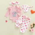 thumbnail image 2 of Baby Girl Fall Winter Bodysuit Cute Cartoon Embroidered Lace Long Sleeve Romper Casual Set, 2 of 5