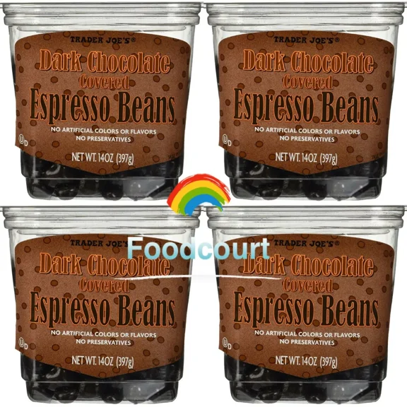 4 Pack Dark Chocolate Covered Espresso Beans – 14 oz Each – Bold & Energizing, Perfect for Snacking and Gifting