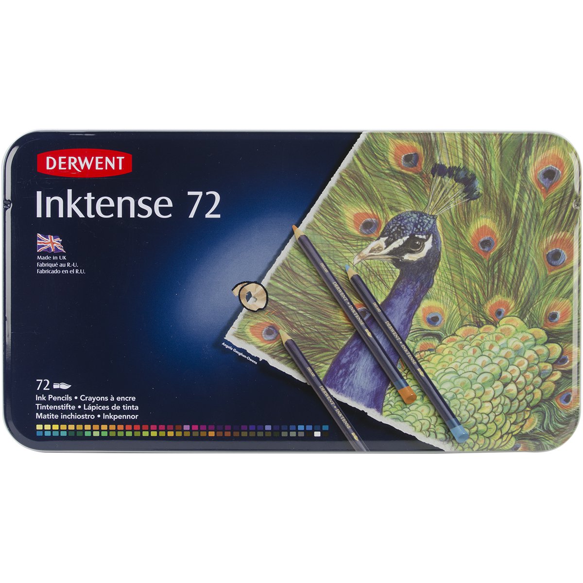 Derwent Inktense Pencils Set Of 72 + Waterbrush Pack | Vibrant Water-Soluble Pencils For Art & Illustration