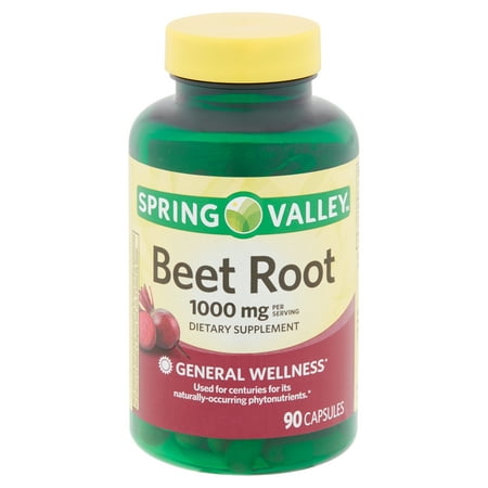 Spring Valley Beet Root Capsules, 1,000 MG per serving, Capsules, 90 (Best Juice For Diabetics)