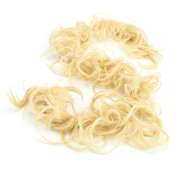 XmhyTop 2Pcs Curly Messy Updo Hairpiece, Heat-Resistant Synthetic Fibres Hair Wrap, Ideal for Daily Styling & Special Occasions, Light Blonde