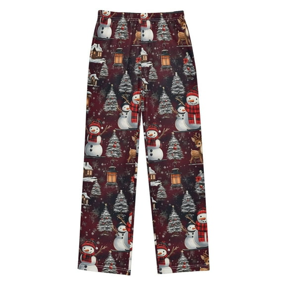 joogoo Christmas Santa Seamless Pajama Pants Pj Bottoms Sleepwear Lounge L