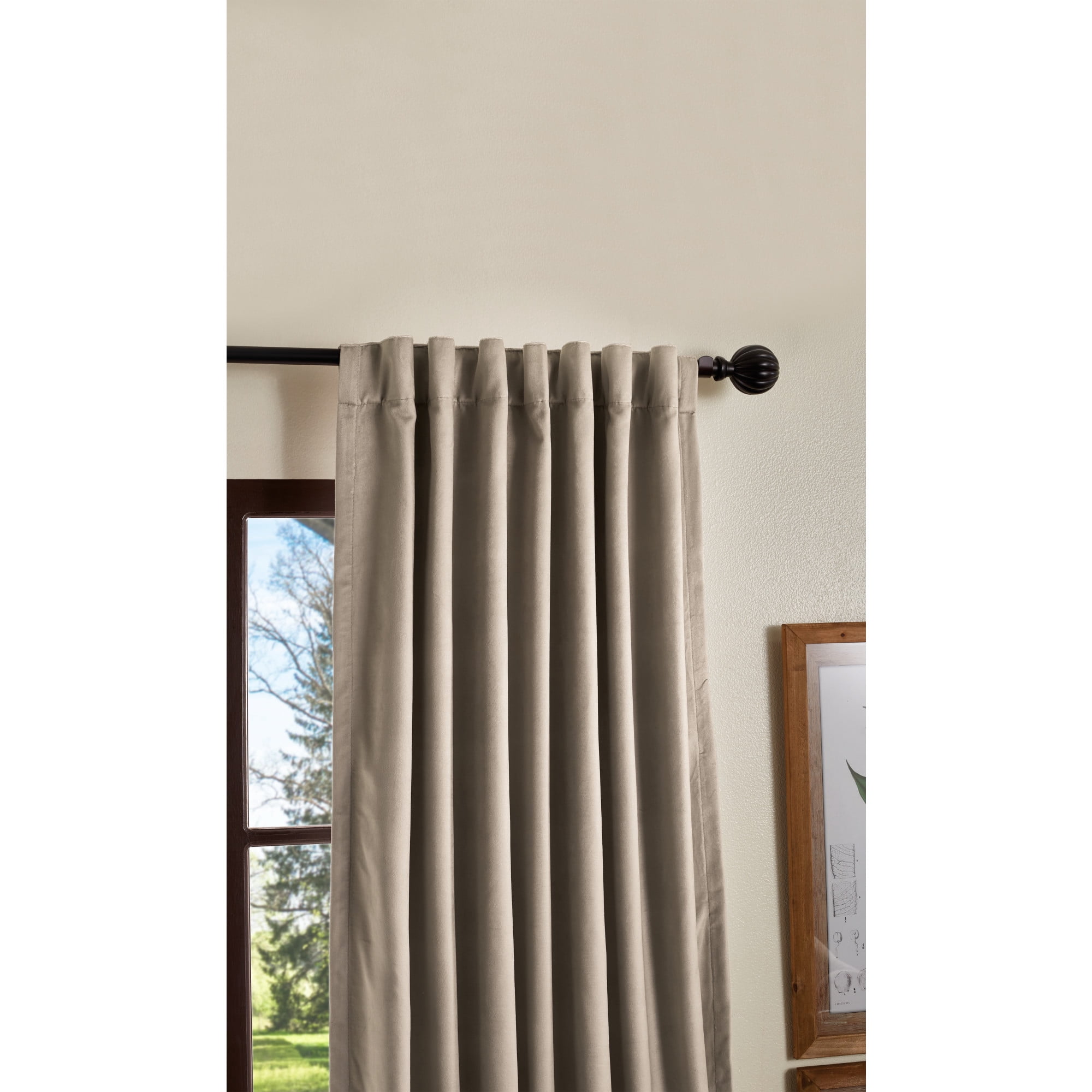 Martha Stewart Lucca Velvet Curtain Panel Pair, Linen, Back Tab, Blackout,  Lined, Indoor, Adult, 2 Piece Set, 50" x 95"